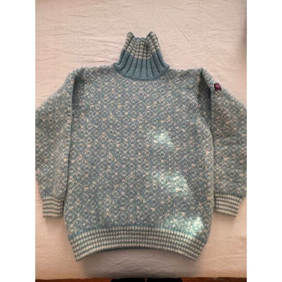 DEVOLD OF NORWAY Pure New Wool Highneck Sweater, Cameo/Cream, XL - Picture 1 of 7